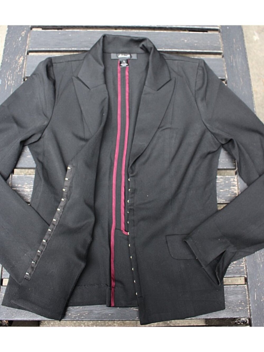 Arden B - Corset Blazer, Gothic Hook & Eye Ponte Knit - Black, sz Large